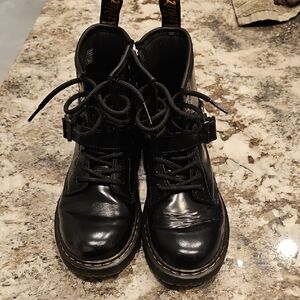 Black Leather Lace-Up Boots